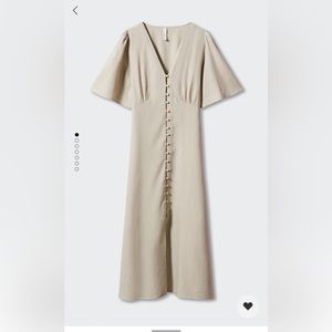 Button Lined Linen Dress